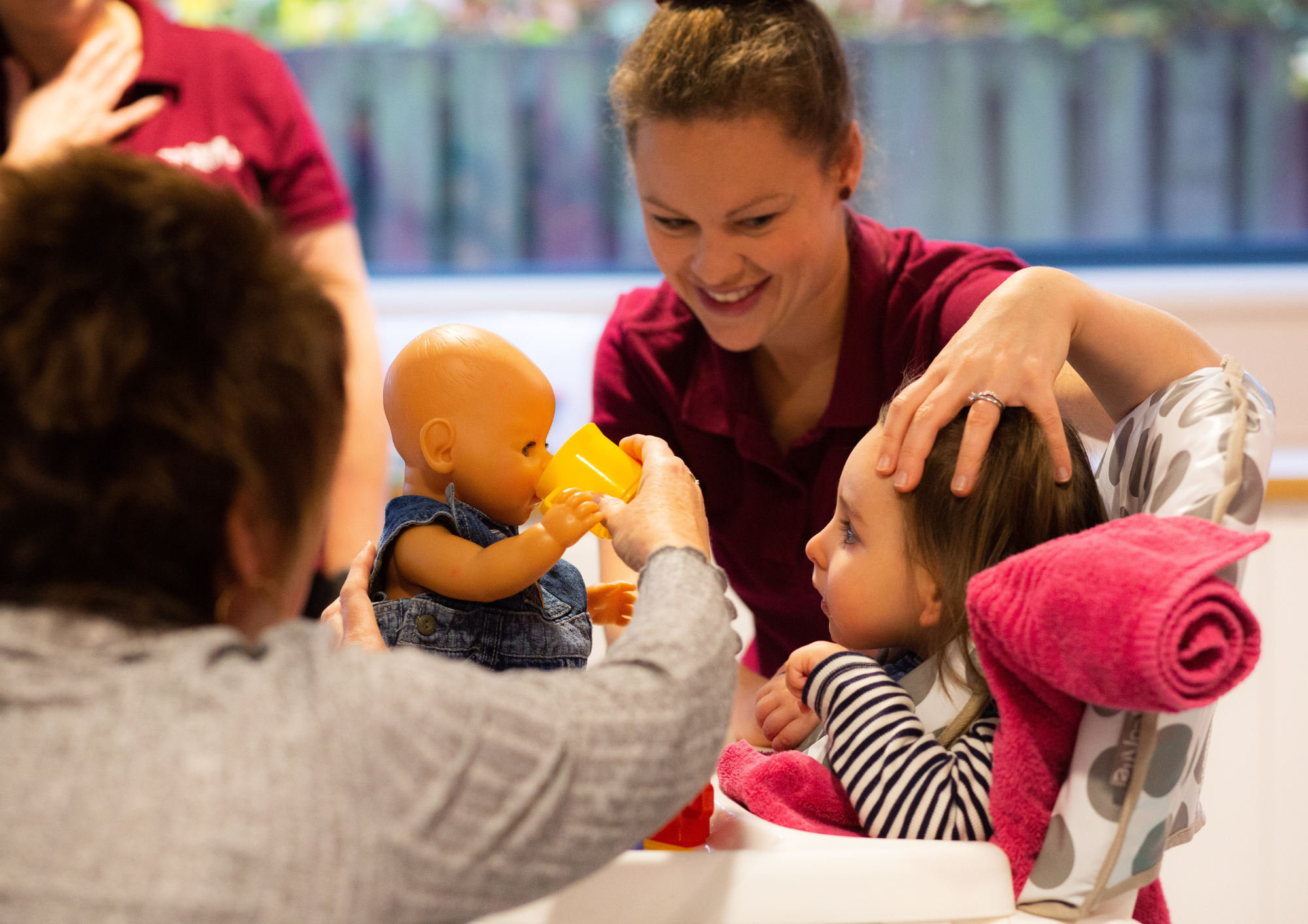 a young girl receiving therapy